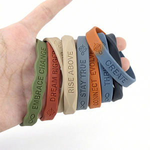 Silikon Bileklik Bilek Kayışı Fabrikası Özel Tasarım Baskılı Renkli Kabartmalı Bileklik Spor Kauçuk Baskılı Bileklik - Product Image 1