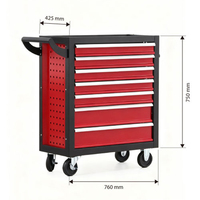 Coffre à outils robuste en acier sur roulettes pour garage et réparation automobile