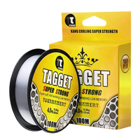 Ligne de pêche en Nylon Monofilament, vente en gros, 100m, ligne de pêche à roue supérieure, 1.84kg-12.7kg