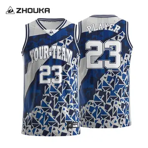 Custom Sublimation Basketball Singlet Basketball Wear Uniforms Shirt Men'S Polyester Quick Dry Mesh Basketball Jerseys Tops