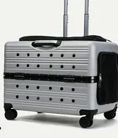Caisse de transport rigide à roulettes pour animaux de compagnie, avec fermeture éclair, pour chiens et chats, transport aérien, accessoires pour animaux de compagnie