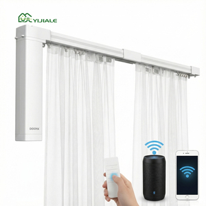 Riel de Cortina Eléctrico YIJIALE de Fácil Instalación, Súper Silencioso, Inalámbrico, con Motor Zigbee Wifi, para Oficina y Hogar - Product Image 1