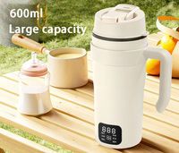 Tasse chauffante électrique intelligente avec poignée, en acier inoxydable 316, à température contrôlée, isolée, 600 ml, batterie rechargeable