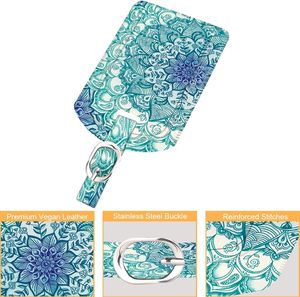 ป้ายแท็กกระเป๋าเดินทางพร้อมฝาปิดปกป้องข้อมูลส่วนตัวและหัวเข็มขัดสแตนเลส ผลิตจากโรงงาน OEM ป้ายแท็กกระเป๋าเดินทางหนัง PU แบบกำหนดเอง - Product Image 4