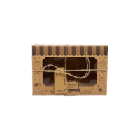 Boîte d'emballage pour gâteaux de lune, gâteaux et desserts à emporter, avec ficelle et étiquettes, boîte alimentaire marron