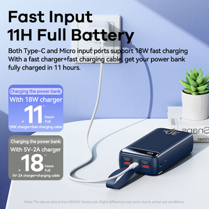 <span class=keywords><strong>Remax</strong></span> แบตเตอรี่สำรองแบบพกพาขนาด30000มิลลิแอมป์ต่อชั่<span class=keywords><strong>ว</strong></span>โมง Dc22.5W Pd20W Rpp-522 fcc/rohs ชาร์จเร็<span class=keywords><strong>ว</strong></span>จากโรงงานเซินเจิ้น2023ยอดนิยม - Product Image 3