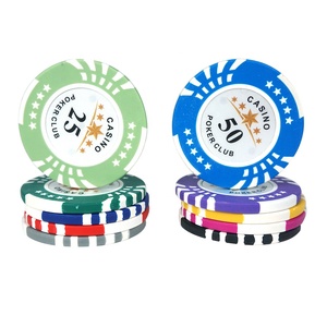 Fichas de póker de alta calidad, arcilla de cinco estrellas, 14g, 40mm, 11 colores con palos de valor en efectivo, logotipo personalizado para casino, club de póker, venta al por mayor de fábrica - Product Image 2
