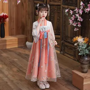 Costume chinois Hanfu de style ancien pour fille, robe Tang, super féerique et élégante, pour enfants