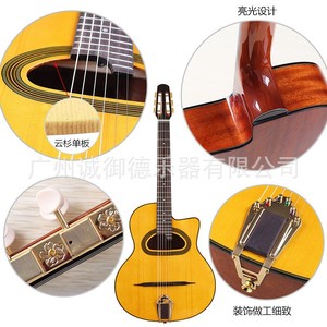 Guitare folk Big Mouth Gypsy 41 pouces, 6 cordes, épicéa, plaque simple Sabri, légère, performance professionnelle - Product Image 2