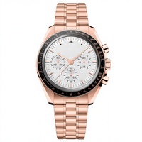 Montre de sport chronographe multifonction personnalisable pour homme, montre de plongée en acier inoxydable or rose 40 mm, mouvement à quartz VK63, lumineuse