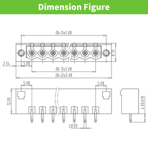 Borniers enfichables avec écrou de connexion électrique pour PCB, pas de 5,08 mm - Product Image 2