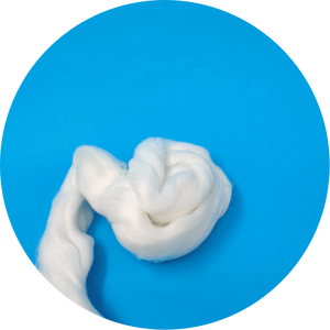 Nylon 6 PA6 recyclé blanc brut peigné imitation alpaga 6D 102mm - Product Image 5