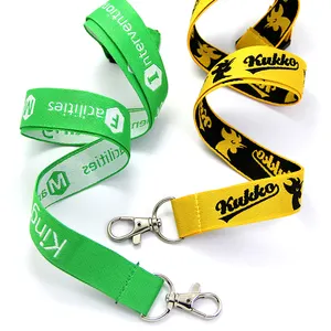 High Quality Detachable Neck Strap Embroidered Jacquard Logo Personalizado Polyester Custom Woven Lanyard