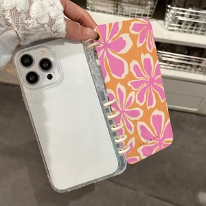 Trong suốt Tiếng Anh <span class=keywords><strong>notepad</strong></span> thiết kế Book Case cho iPhone 14Promax phim hoạt hình phong cách TPU điện thoại di động Trường hợp với điện thoại grip bao gồm - Product Image 4