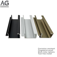 Portes et cadres de placard en aluminium modernes personnalisés en usine avec charnières pour une utilisation en cuisine