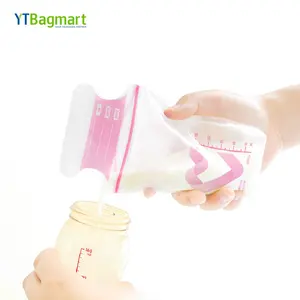 China Supplier Custom Plastic Breast Milk Storage Bag Double Zipper Food Grade Breastmilk Storage Bags For Storing And Freezing