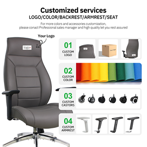 Chaise de bureau ergonomique de luxe personnalisée avec accoudoirs 5D, mobilier de bureau, chaise de direction en cuir, chaise d'ordinateur de bureau - Product Image 4