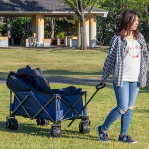 軽量ポータブル小型折りたたみ式ビーチトロリーベビーカー折りたたみ式折りたたみワゴン - Product Image 6