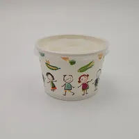 Dondurma PP kağıt bardak, tek kullanımlık kağıt çorba kasesi, kapaklı kağıt sıcak çorba kasesi