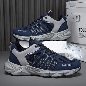 Zapatillas deportivas de malla transpirable para hombre 2026, con cordones, de moda, delgadas, de verano, con suela gruesa antideslizante para correr y senderismo - Product Image 1