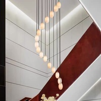 Lámpara de escalera moderna y sencilla, estilo chino, con diseño de nube de piedra, giratoria y hueca, para villa dúplex, loft, escalera larga.