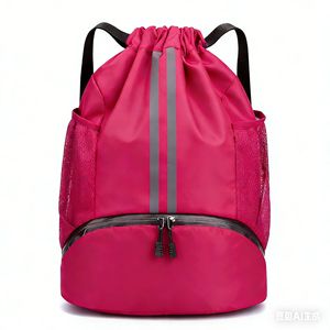 Dry Wet Separation Drawstring <b>Backpack</b> <b>with</b> Shoe <b>Compartment</b> Waterproof Gym Bag for Swimming Basketball Soccer Sport Bag - Product Image 3