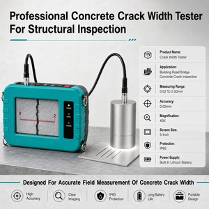 Jauge de mesure des fissures portable pour l'évaluation des maisons dangereuses et les tests de sécurité structurelle avec sonde de vision nocturne - Product Image 1