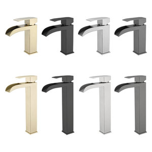 Basin Faucet Single Handle 304 Stainless Steel Ceramic Valve Core Deck Mounted Waterfall Flow - Product Image 3