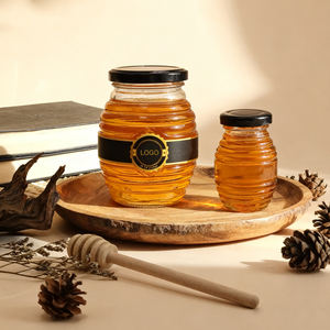 ขวดแก้วใส่น้ำผึ้งขวดแก้วเปล่าใสปิดสนิทเพิ่มขวดแยมทรงกลมหนากับซอสพริกขวดรังนก - Product Image 2