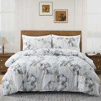 Vente chaude Ensemble de literie moderne à imprimé marbre Faible MOQ 100% polyester Ensemble de housse de couette 3 pièces Tailles personnalisées disponibles