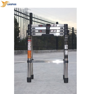 <span class=keywords><strong>Escalera</strong></span> Telescópica de Acero Inoxidable de Doble Cara de 4+5 Peldaños con Barandilla - Product Image 2