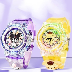 Montre électronique lumineuse numérique à quartz pour enfant, jouet éducatif et écologique, motif dessin animé, bleue, créative, avec colle cristalline - Product Image 2