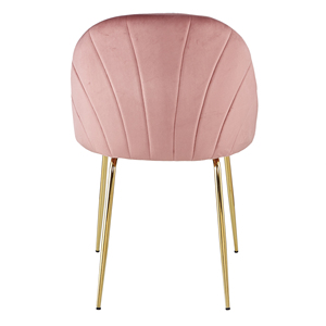 2 <span class=keywords><strong>Sillas</strong></span> de <span class=keywords><strong>Comedor</strong></span> Modernas de Terciopelo Rosa con Patas Doradas y Respaldo Confortable - Product Image 5