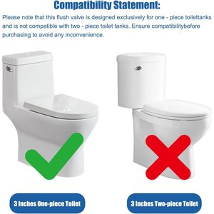 Pièce de rechange pour valve de chasse d'eau de toilettes de 3 pouces, compatible avec les toilettes monobloc de la série TOTO THU Tower - Product Image 6