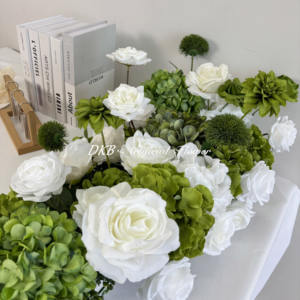 Decoraciones de Boda al por Mayor DKB, <span class=keywords><strong>Arreglos</strong></span> Florales Artificiales Blancos y Verdes para Centros de Mesa de Boda - Product Image 3
