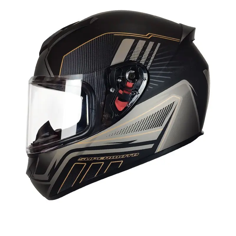 2024 새로운 DOT 표준 헬멧 싱글 바이저 ABS 소재 맞춤형 로고 오토바이 전체 얼굴 헬멧 남성용