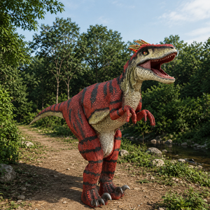 Costume de dinosaure adulte réaliste en acier, jambes cachées, léger, avec son de rugissement, pour la maison, le jardin, le parc d'aventure - Product Image 6