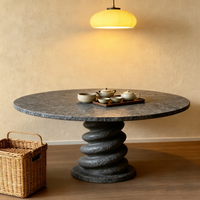 Pierre naturelle pour dalle de granit noir, table basse moderne et durable pour salles à manger et salons