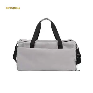 Grigio nylon piccola grande asciutto bagnato smart borse da palestra con logo pieghevole palestra sport borsa da viaggio