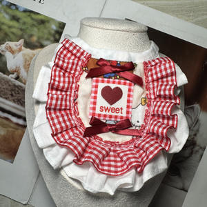 귀여운 테디 베어 개 스카프 턱받이 애완 동물 의류를위한 고양이 기능이있는 여름 장식 애완 동물 침을 흘리는 턱받이 - Product Image 5