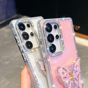 Funda de lujo con purpurina mariposa Grip <span class=keywords><strong>Tok</strong></span> para Samsung Galaxy S25 Ultra S23 S24 FE A07 A17 5G A16 A26 A36 A56 A15 A35 A55 5G - Product Image 6