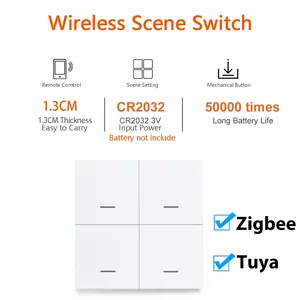 Haozee thông minh ZigBee chuyển đổi <span class=keywords><strong>4</strong></span> gang kịch bản 12 cảnh chuyển đổi push <span class=keywords><strong>button</strong></span> điều khiển hỗ trợ deconz zigbee2mqtt nhà trợ lý - Product Image 4