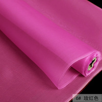 Kain Sutra Organza Hitam 100% Murni 5mm dari Ulat Sutra 140cm Pewarnaan Warna Solid Kain Ringan Khusus untuk Syal Gaun Ramah Lingkungan