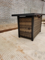 Table de foyer à gaz en rotin, offre spéciale, foyer avec foyer