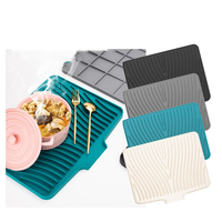 Tapis de séchage de vaisselle antidérapant en silicone ondulé, résistant à la chaleur, pliable, pour isolation de comptoir de cuisine