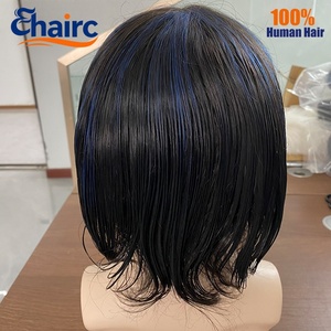 วิกผมผู้ชายสีน้ำเงิน<span class=keywords><strong>ไฮ</strong></span><span class=keywords><strong>ไล</strong></span><span class=keywords><strong>ท์</strong></span>แบบลอน  วิกผมปลอมแบบผูกปม PU  วิกผมเสริมผม  ทำจากผมแท้ 100%  แบบอินเดีย  ด้านหน้าเป็นผ้าลูกไม้ ระบายอากาศได้ดี - Product Image 2