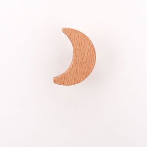 Solid Wood Modern Star Moon Sticky Pull Handle <b>for</b> Wall Mounting-School Bedroom Kitchen Cabinet-Easy Installation Durable - Product Image 5