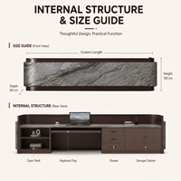 Comptoir d'accueil contemporain pour hall d'entreprise avec panneau frontal double finition, longueur personnalisée, service OEM ODM