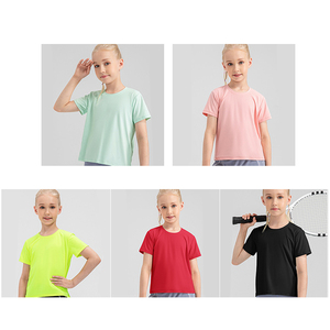 بيع بالجملة خفيفة الوزن تنفس فارغة سبليت حزام الظهر الفتيات جولف الرياضة عارضة تي شيرت للأطفال - Product Image 4