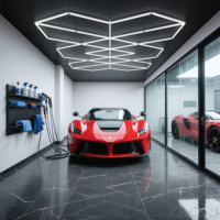 Éclairage d'exposition de qualité supérieure pour salons professionnels, 6500K, 120lm/W, PC, dimmable, OEM/ODM, assemblage DIY, haute luminosité pour exposition automobile